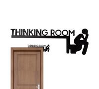 Thinking Room Door Sign - Sturdy Construction THINKING ROOM Funny Bathroom Signs | Exquisite Craftsmanship Wooden Hilarious Door Sign for Home Bathroom Hotels Lavator Decor