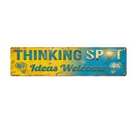 Thinking Spot Ideas Welcome Lightbulb Metal Tin Sign