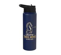 Thinking Three Moves Ahead Chess Player Stainless Steel Insulated Water Bottle