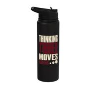 Thinking Three Moves Ahead Chess Player Stainless Steel Insulated Water Bottle