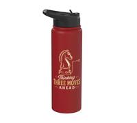 Thinking Three Moves Ahead Chess Player Stainless Steel Insulated Water Bottle
