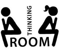 Thinking Toilet Decals Wall Decor, Funny Removable Thinking Room Ladies Gents Stickers Mural for Washroom Bathroom Wc Sign Home Decoration