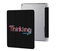 Thinking Tri-fold Tablet Case Compatible with IPAD 2017/2018/Air1/Air2 (9.7in)/Pro (10.5in) /Air3(10.5in)/10代 (10.9in) Soft Protective with Pen Slot