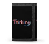 Thinking Trifold Men's Wallets with 8 Card Slots & Key Hook Slim Travel Purse Money Clip