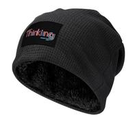 Thinking Unisex Skullies & Beanies Plush Lined Cuffed Pullover Cap Warm Skull Hat Black-Style