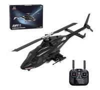 Thinkizen RC Helicopter for Adults, AW-911 Air-wolf Aircraft, 1:34 2.4G 9CH Flybarless Military Helicopter RC Aircraft with GPS Positioning & LED Lights, 3D/6G Airplane Gift, RTF