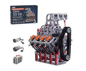 Thinkizen V8 Engine Building Blocks Set, Combustion Engine Model with Motors & Battery Box, Engineering Construction STEM Project, Physical Science Experiment Model for Adults, Gift, 2170PCS