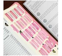 Thinkor- Repositionable Bible Tabs, 66 Pink Theme Laminated Tabs for Women, Study Bible Gifts