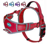 ThinkPet Dog Vest Harness with Handle for Large Medium dogs No Pull No Escape Pet Halter Black Front Clip Sport Harness for Dogs Walking Harness Heavy Duty Reflective Comfortable Padded Dog Harness