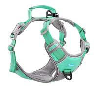 ThinkPet No Pull Harness Breathable Sport Harness with Handle-Dog Harnesses Reflective Adjustable for Medium Large Dogs,Back/Front Clip for Easy Control XL Teal
