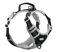 ThinkPet No Pull Harness Breathable Sport Harness with Handle-Dog Harnesses Reflective Adjustable for Medium Large Dogs,Back/Front Clip for Easy Control S Black