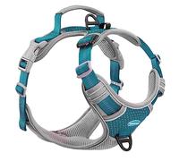 ThinkPet No Pull Harness Breathable Sport Harness with Handle-Dog Harnesses Reflective Adjustable for Medium Large Dogs,Back/Front Clip for Easy Control M Bright Teal