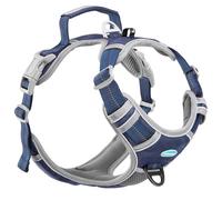 ThinkPet No Pull Harness - Breathable Sport Harness with Handle & Reflective Padded Dog Safety Vest - Adjustable, Back/Front Clip for Easy Control - S Dark Blue
