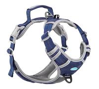 ThinkPet No Pull Harness Breathable Sport Harness with Handle - Reflective Padded Dog Safety Vest Adjustable Harness, Back/Front Clip for Easy Control M Dark Blue