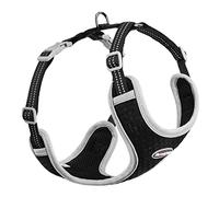 ThinkPet Reflective Breathable Soft Air Mesh No Pull Puppy Choke Free Over Head Vest Ventilation Harness for Puppy Small Medium Dogs (Black,L)