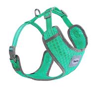 ThinkPet Reflective Breathable Soft Air Mesh No Pull Puppy Choke Free Over Head Vest Ventilation Harness for Puppy Small Medium Dogs (Neon Green,L)