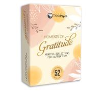 ThinkPsych Moments of Gratitude Cards Deck for Adults, Kids, Family, Therapist, Gratitude Journal Prompts, 52 Unique Reflection Cards with 9 Activities, Thoughtful Gift for All Ages