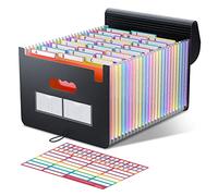 ThinkTex 26 Pockets Expanding File Folder, A-Z Colorful Tabs, Monthly Bill Receipt Documents Organiser, Larger Capacity, Letter/A4 Size