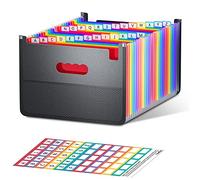 ThinkTex 26 Pockets Expanding File Folder, Upright & Open Top, A-Z Colorful Tabs, Larger Capacity Accordian Folder, Teacher Supplies