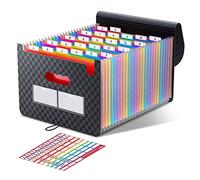 ThinkTex Accordion File Organiser, 26 Pockets Expanding File Folders, Monthly Bill Receipt Documents Organiser, Colorful Tabs, Letter/A4 Size