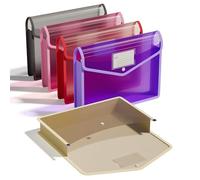 ThinkTex Plastic Expanding File Folder, Transparent envelopes with Snap Closure, No Dividers, Large Capacity,Document Organizer for Receipts, Bills&Taxes, Letter/A4 Size for School/Office/Home-5 Pack