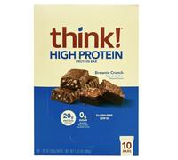 ThinkThin, High Protein Bars, Chunky Peanut Butter, 10 Bars, 2.1 oz (60 g) Each