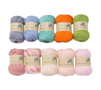 ThinkThings Acrylic Cotton Yarn for Knitting, Crochet & Weaving - 10 Balls, 17.6 Ounces, Rainbow Yarn for Beginners