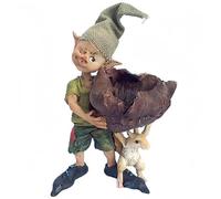 ThinkThings Fairy Garden Decor Elf Figurine,Pixie and Squirrel Statue, Perfect Patio & Garden Decoration, 6.5 Inches Tall - Ideal Miniature Landscape & Desktop Ornament