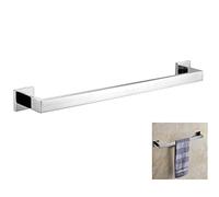 ThinkTop 600mm Towel Rail Wall Mounted, SUS304 Stainless Steel Chrome Finish Towel Holder Rack for Bathroom, Square Style Mirror Polishing, Silver