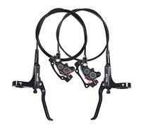 ThinkTop Bike 4 Piston Hydraulic Disc Brake, CNC Machining MTB Bicycle Oil Pressure 4 Piston Driving Brake Caliper, Left (Front) 800/Right (Rear) 1400mm (Black)