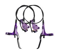 ThinkTop Bike 4 Piston Hydraulic Disc Brake, CNC Machining MTB Bicycle Oil Pressure 4 Piston Driving Brake Caliper, Left (Front) 800/Right (Rear) 1400mm (Purple)