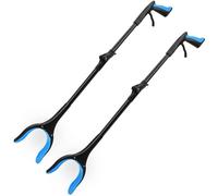THINKWORK 2-Pack Litter Pickers for Adults, 81cm/32" Foldable Grabber Stick for Elderly, Helping Hand Grabber for Disabled, Heavy Duty Pick Up Stick Grabber, Portable Rubbish Picker Grabber (Blue)