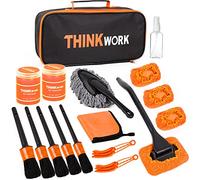 THINKWORK Car Detail Duster Kit - 17PCS Perfect Dust Removal Kit for Interior and Exterior, Detailing Brush, Cleaning Gel, Window Brush, Coral Fleece Towels and Cleaning Pads