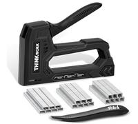 THINKWORK Light Duty Staple Gun - Upholstery Staple Gun for Wood with 1600pcs JT21 Staples 1/4", 5/16", 3/8" and Staple Remover, Fabric Stapler Gun for Crafts, Home Use, Wall, DIY, Lights Decor, Black