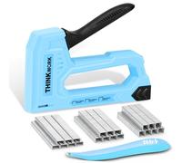 THINKWORK Light Duty Staple Gun - Upholstery Staple Gun for Wood with 1600pcs JT21 Staples 1/4", 5/16", 3/8" and Staple Remover, Fabric Stapler Gun for Crafts, Home Use, Wall, DIY, Lights Decora, Blue