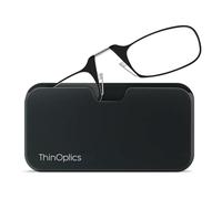 ThinOptics High Strength Reading Glasses +2.50 With Black Pod Case, Black