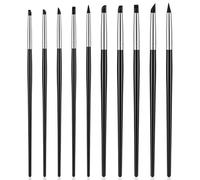 Thinp 10 Pcs Silicone Paint Brush for Crafts, 5 Shapes Head Rubber Paint Brush Silicone Brushes for Resin Flexible Clay Sculpting Tools for Sculpting Pottery Crafts Nails (2 Sizes)
