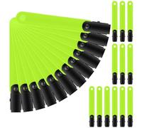 Thinp 12 Pcs Trail Markers for Hunting, Reflective Trail Markers High Visibility Glow Tree Reflective Tacks Reflector Tags with Clip for Hunting Hiking Camping Outdoor (Fluorescent Yellow)