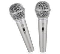Thinp 2 Pack Toy Microphones, Realistic Plastic Microphone Models for Role Play, Karaoke, Talking Exercises, Stage Performances and Parties