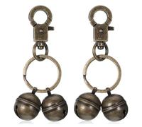 Thinp 2 Pcs Copper Bells for Dog Collars, Dog Bells for Pet Tracking Mini Dogs Collar Bell with Snap Clips Loud Cat Bell Anti Lost Pet Pendant Collar Charm for Small Medium Large Dogs