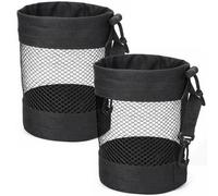 Thinp 2 Pcs Mesh Golf Ball Bag with Drawstring, Nylon Mesh Golf Pouch Bags Drawstring-Golf Shag Bag Organizer Sack for Golfs Ball Storage Tennis Beach Travel (M)