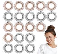 Thinp 20 Pcs Comb Headband,Flexible Zig Zag Headband Full Circle Comb Hair Band with Circle Toothed Headbands Plastic Stretch Claw Headbands for Women Girls (Black, Brown)