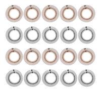 Thinp 20 Pcs Stretch Comb Headband, Full Circular Claw Headband with Teeth Flexible Stretchy Hair Comb Plastic Circle Tooth Headbands for Women Girls (Black, Brown)