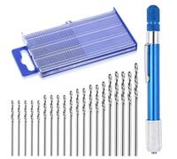 Thinp 21 Pcs Mini Micro Drill Bits, 0.3-1mm HSS Precision Pin Vise Drills Micro Twist Hand Drill Bits for Model Making Electronic Assembling Model Making Woodworking Jewelry DIY