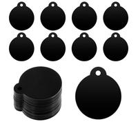 Thinp 25 Pack Round Aluminum Blank Tags Metal Stamping Black Metal Tags Blank Bulk Dog Tags Fit Pet Tag Possession Tags Crafts Gift Tag Keepsakes DIY Christmas Ornaments for Engraving