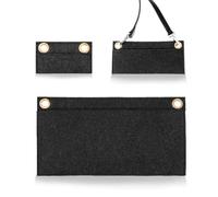 Thinp 3 Pcs Purse Insert Organizer, Crossbody Conversion Liner 3 Sizes Felt Organizer Insert with Eyelet for Envelope Bag, Clutch Bag, Handbags (No Chain, Black)