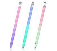 Thinp 3 Pcs Stylus Pens for Touch Screens, 2 in 1 Stylus Pen for Tabelt High Precision And Sensitivity Stylists Pens Multicolored Double Rubber Tips Compatible with Phone, Android and Samsung Tab