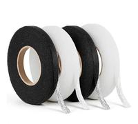Thinp 4 Pack Wonder Web Hemming Tape, (64 Meters/Roll) No Sew Hem Tape Iron on Hemming Tapes for Trousers Curtains Clothes (1.1 cm Wide, 2 Black + 2 White)