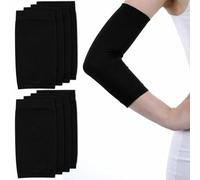 Thinp 4 Pairs Tattoo Cover up Sleeve, 8.2 X 3.4 Inch Forearm Arm Sleeves Elastic Forearm Concealer Support UV Protection Arm Compression Sleeve for Women Men (Black)