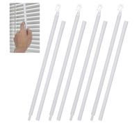 Thinp 4 Pcs Detachable Blind Rods 24 Inches Blind Wand Replacement with Hook White Plastic Blind Sticks to Open Blinds for Vertical Blinds Cordless Curtains & More